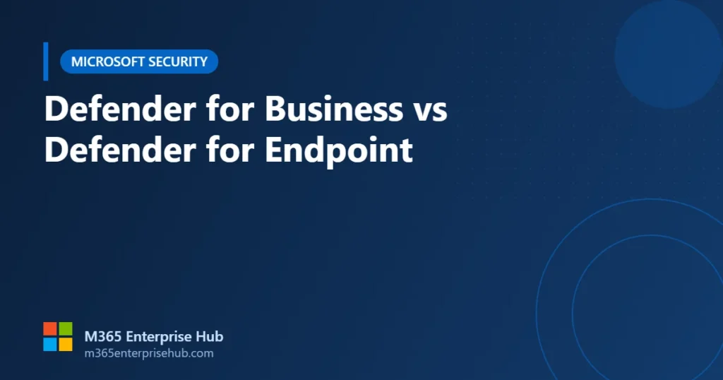 Defender for Business vs Defender for Endpoint comparison graphic for UAE organisations