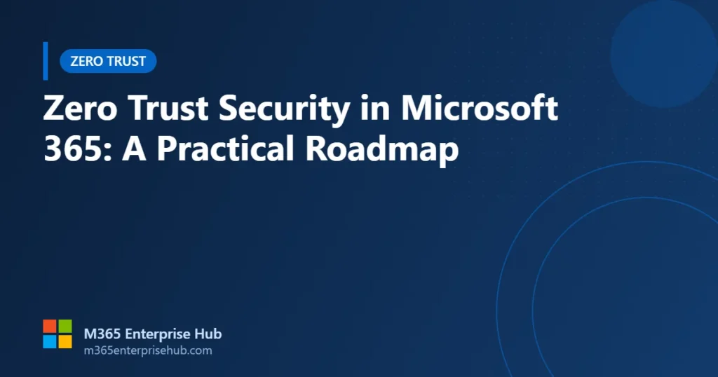 Zero Trust security roadmap for Microsoft 365